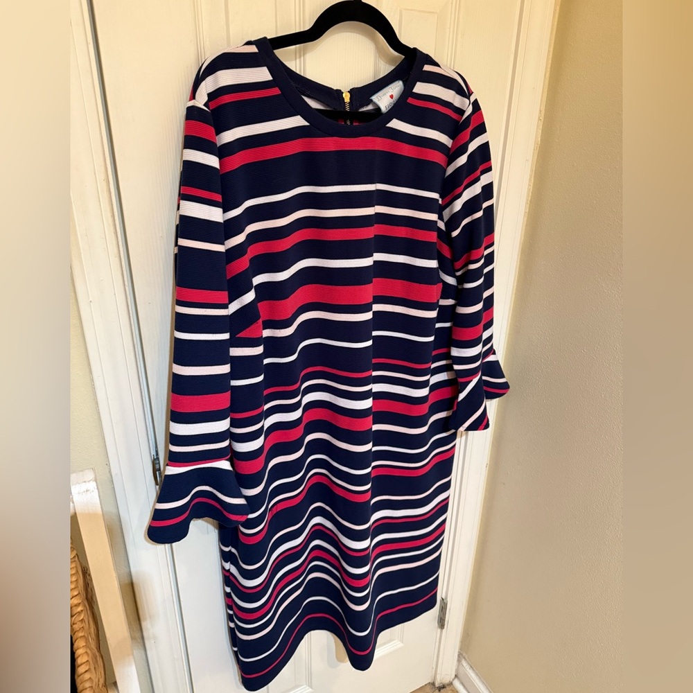 EUC Draper James For Eloquii Ottoman Stripe Dress